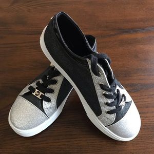 Michael Kors Malaga Black and Silver Tennis Shoes